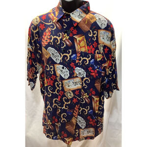 Vintage 212 NPC Cuban Majestic Cigars Rayon Hawaiian Shirt XL Mens